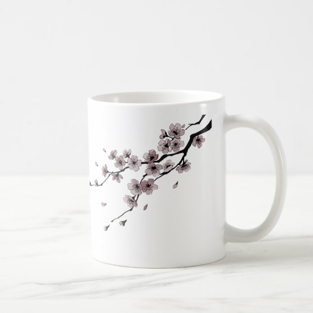 Caneca De Café Japanese Samurai × Sakura Ink Art (Direita)