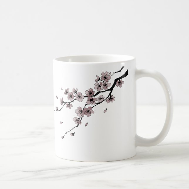 Caneca De Café Japanese Samurai&Sakura Ink Art Mug (Direita)