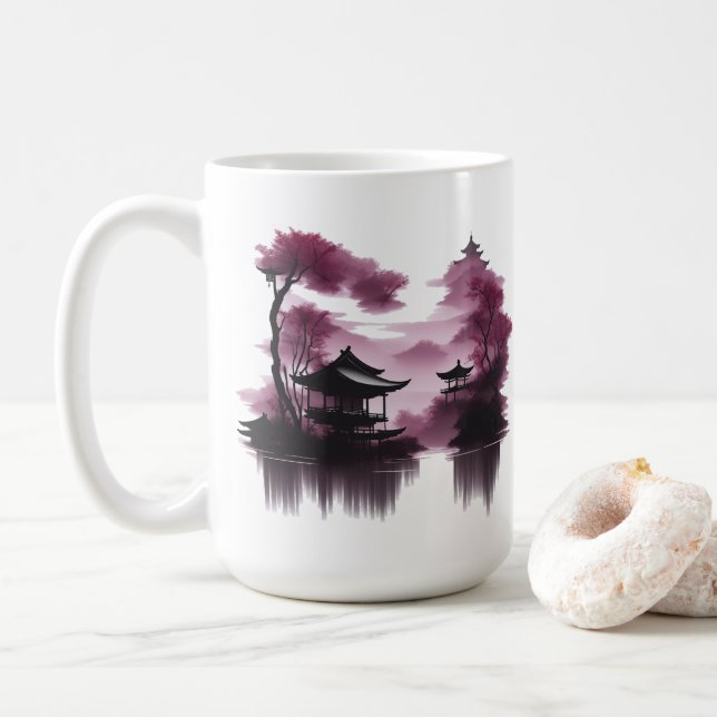 Caneca De Café  Japanische Landschaft am See -  (Com Donut)