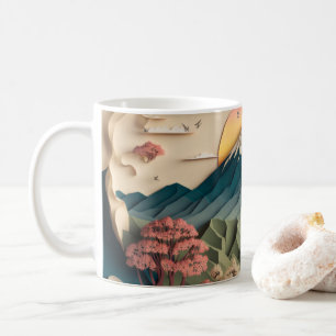 Caneca De Café Japão - Estilo de Arte 3D Mug
