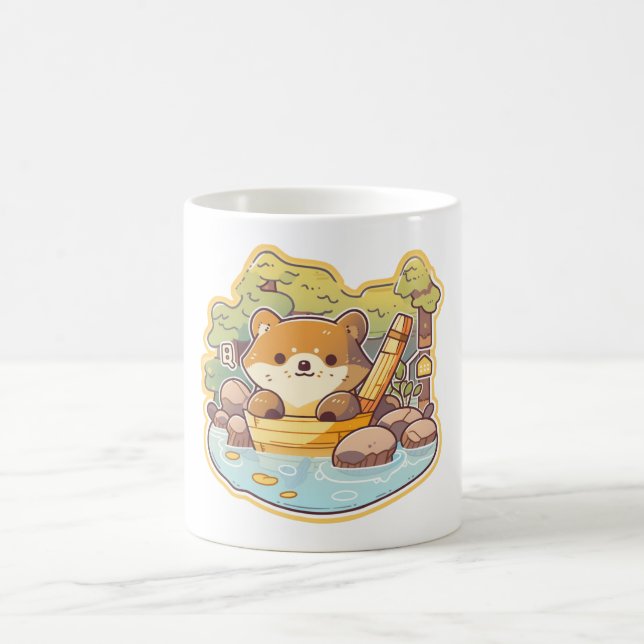 Caneca De Café Japonês Bathing Tanuki (Centro)