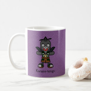 Caneca De Café Japonês Crow Tengu: Cartoon Yokai