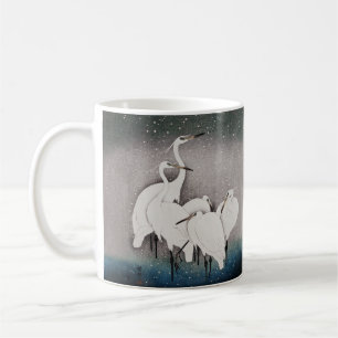 Caneca De Café Japonês Egreans Bird Winter Snow Art