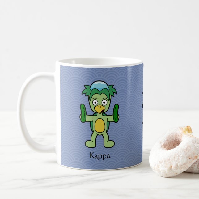 Caneca De Café Japonês Kappa Imp: Cartoon Yokai (Com Donut)