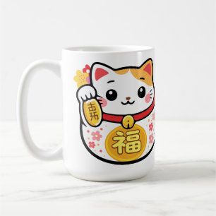 Caneca De Café Japonês Kawaii daruma tanuki maneki