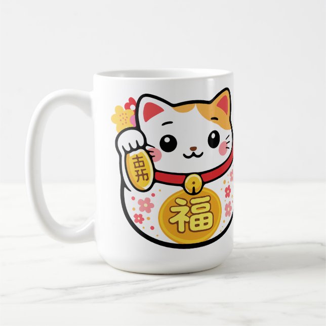 Caneca De Café Japonês Kawaii daruma tanuki maneki (Esquerda)