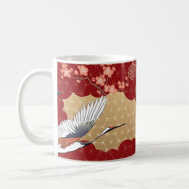 Caneca De Café Japonês Kimono Cherry Blossoms (Esquerda)