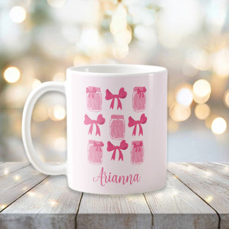 Caneca De Café Jar de picles de coquete rosa-quente e Arco person