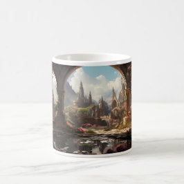 Caneca De Café Jardim abandonado em um bairro de fantasia