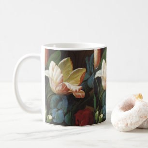 Caneca De Café Jardim Antigo Tulipa em Flor, Flores Vitorianas