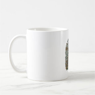 Caneca De Café Jardim Botânico de Tartaruga de Gravura Antiga