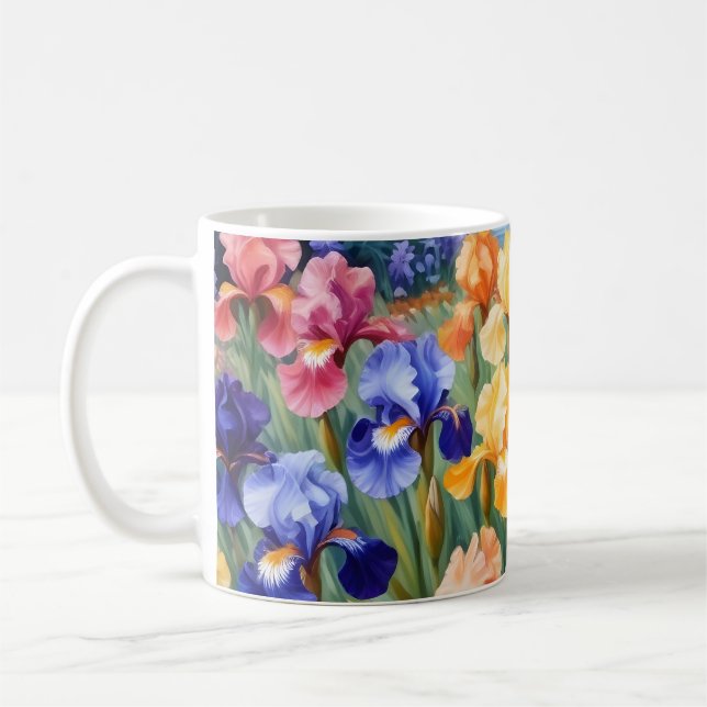 Caneca De Café Jardim da íris colorido (Esquerda)