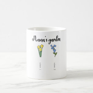 Caneca De Café Jardim da mamãe personalizado com 2 netos