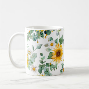 Caneca De Café Jardim das Flores Amarelas de Girassol de Summerti