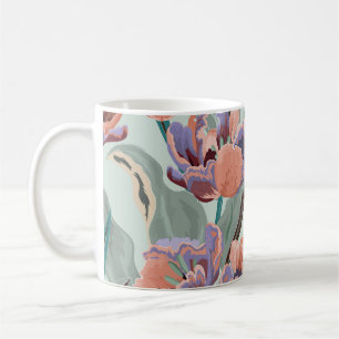 Caneca De Café Jardim das Tulipas: Flores Grandes Vintage