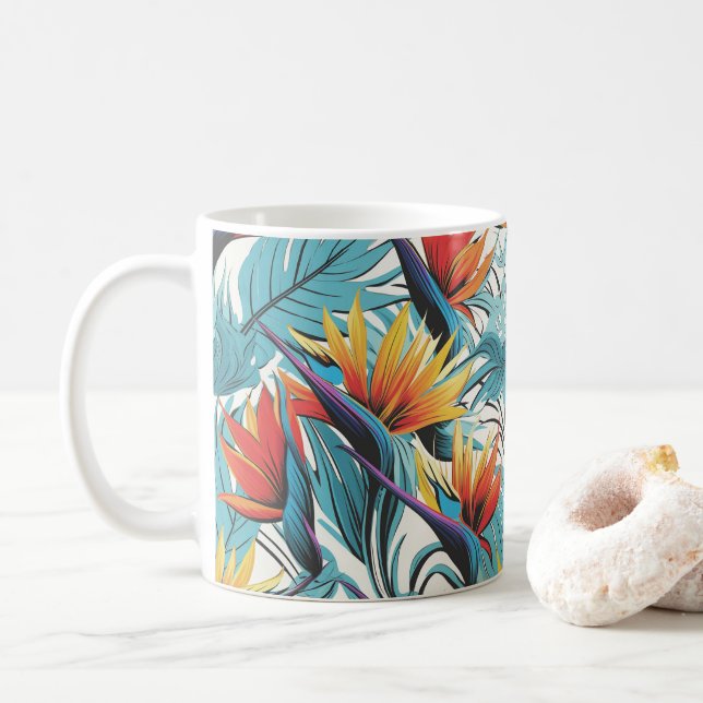 Caneca De Café Jardim de Ave do Paraíso (Com Donut)