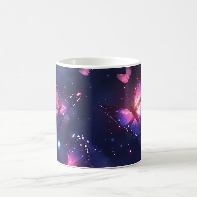 Caneca De Café Jardim de Borboletas Noturnas Celestiais (Centro)