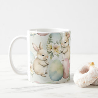 Caneca De Café Jardim de Coelho em Aquarela