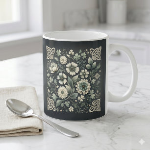 Caneca De Café Jardim de Entrelaçamento de Trevo Sussurrado