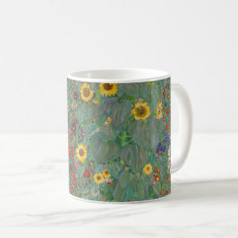 Caneca De Café Jardim de Fazenda do Klimt com girassóis