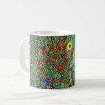 Caneca De Café Jardim de Fazenda Gustav Klimt com pintura de gira<br><div class="desc">Jardim de Fazenda Gustav Klimt com Sunflower Vintage Floral Art Nouveau</div>