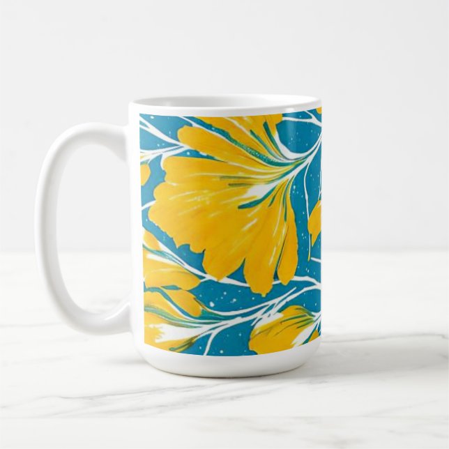 Caneca De Café jardim de flores amarelas (Esquerda)