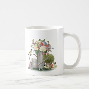 Caneca De Café Jardim de flores da fazenda francesa do Modern Vin