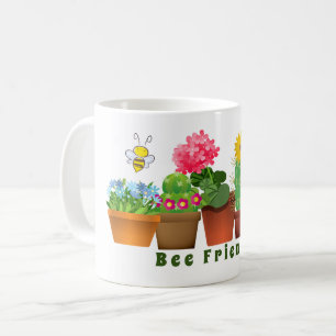 Caneca De Café Jardim de Flores de Cacto Amigável Abelha Fofo