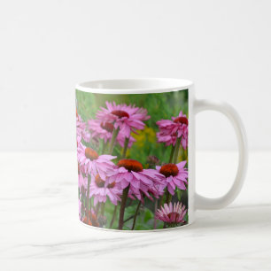 Caneca De Café Jardim de flores de echinacea rosa