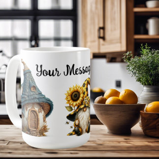 Caneca De Café Jardim de Gnomo Personalizado