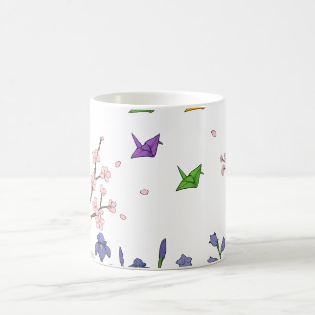 Caneca De Café Jardim de Grou de Papel (Centro)