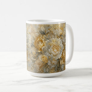 Caneca De Café Jardim de Marfim Dourado