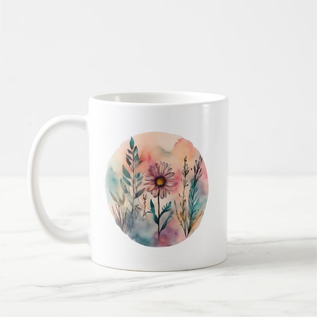 Caneca De Café Jardim de Margarida Whimsical (Esquerda)