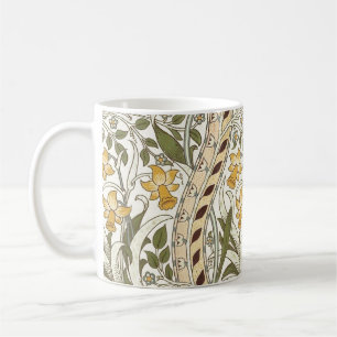 Caneca De Café Jardim de Narcisos William Morris Flor Clássica Bo