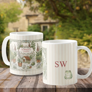 Caneca De Café Jardim de Rã Cottagecore Personalizado 