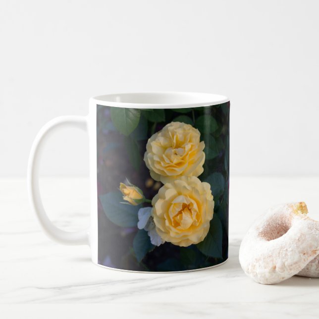 Caneca De Café Jardim de Rosa Dourado (Com Donut)