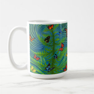 Caneca De Café Jardim de Sonhos de Borboleta abstrato