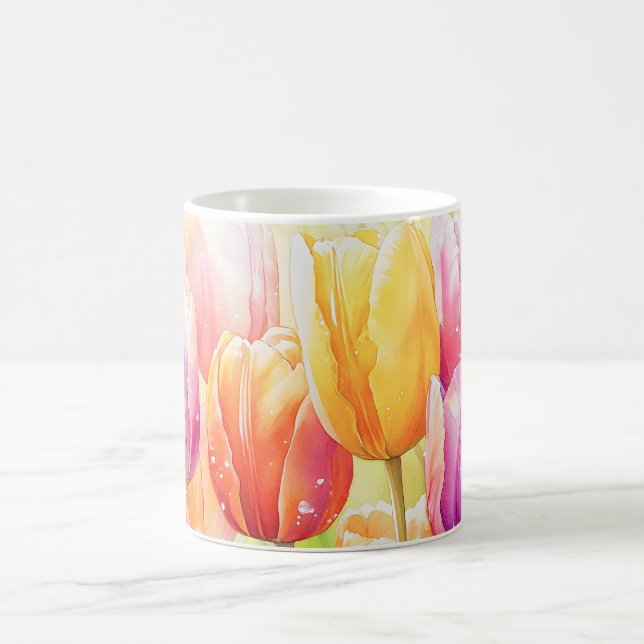 Caneca De Café Jardim de Tulipas de Primavera de Aquecedora (Centro)
