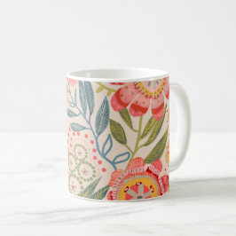 Caneca De Café Jardim de Verão Bold Blooms