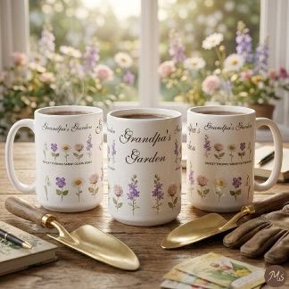 Caneca De Café Jardim do Vovô 5 Flor do Mês de Nascimento