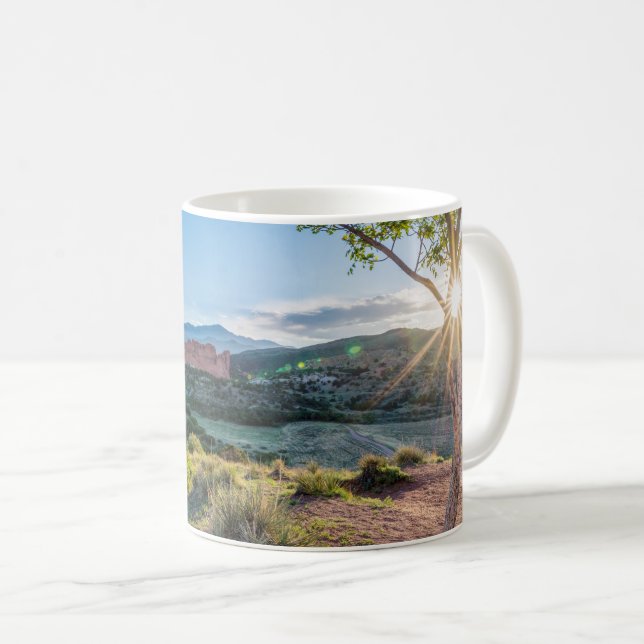 Caneca De Café Jardim dos Deuses Árvore Sunburst (Frente Esquerda)