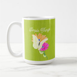 Caneca De Café Jardim e Borboletas 'Coisas Simples'