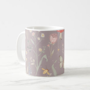 Caneca De Café Jardim Encantado Flor Silvestre Borboleta Capricho