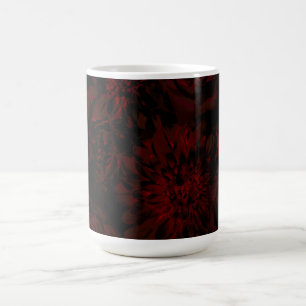 Caneca De Café Jardim Escuro Flores Vermelhas Românticas Glam Gót