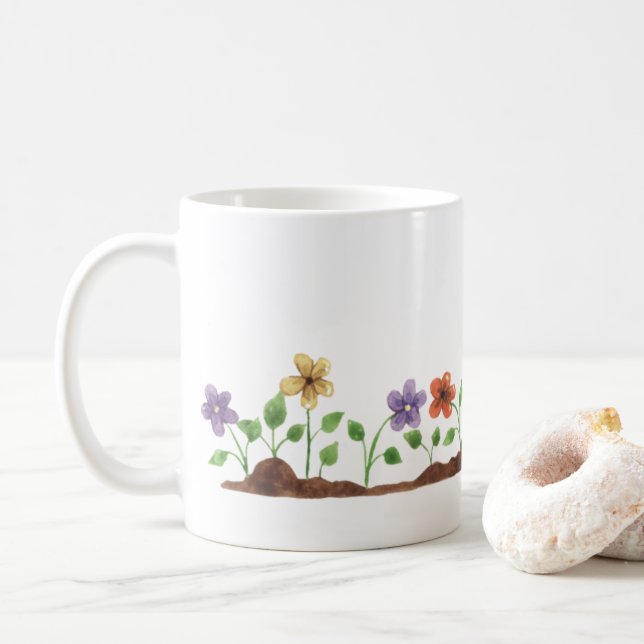Caneca De Café Jardim Flor (Com Donut)