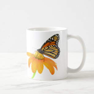 Caneca De Café Jardim floral da flor do girassol da borboleta de