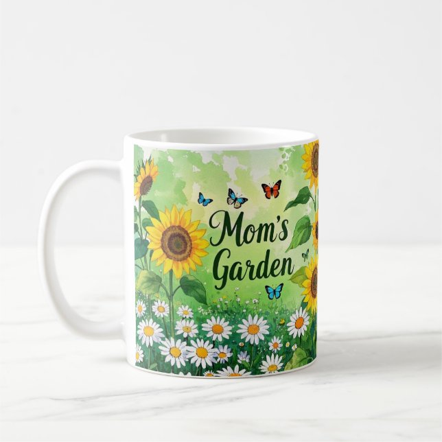Caneca De Café Jardim floral de Mães Elegante (Esquerda)