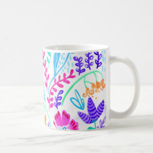 Caneca De Café Jardim floral pastel
