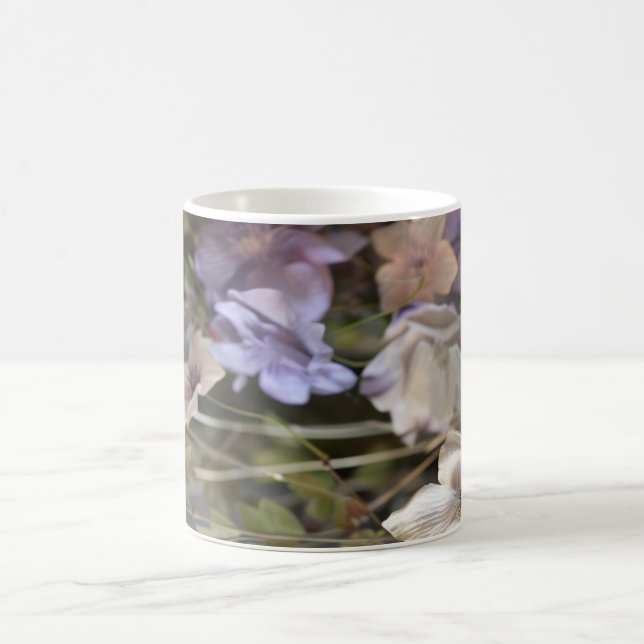 Caneca De Café Jardim Floral Roxo Elegante Sonho de Aquarela Cof (Centro)