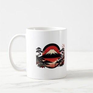 Caneca De Café Jardim Japonês de Sakura Flor de Cerejeira Monte F